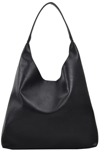 TIAASTAP Groß Handtasche für Damen Weiche Leder Tote Bag Shopper Tasche Damen Schultertasche Hobo Bag Shoulder Bag Uni Tasche Beuteltasche Tragetasche Umhängetasche mit klein Geldbörse