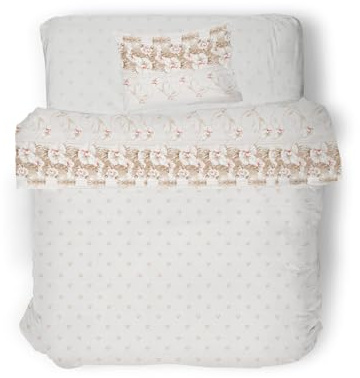 GEMITEX Completo Letto Cotone In, 100% COTONE, Traspirante, Privo di Sostanze Nocive, Qualità Certificata STANDARD 100 by OEKO-TEX Fiducia nel Tessile, 1 PIAZZA E MEZZA, G12/TORTORA, Designed in Italy