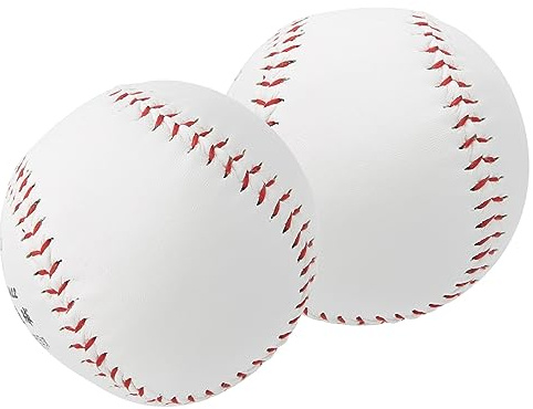 Leapiture 2 Pezzi 12 Pollici Palla da Softball Allenamento Softball Pratica Palla Dura con Impugnatura Palla da Softball con Cucito a Mano Rosso Bianco per Sport all'Aria Aperta