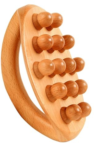 Massagebürste aus – Kopfhautmassagegerät, Trockenbürste | Körperbürste mit | Naturborsten, Massagegerät, tragbare Holzbürste, Entspannungsbürste für eine verbesserte Durchblutung der Haut