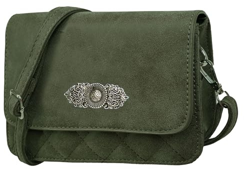 Moschen Bayern Trachtentasche Dirndltasche Damentasche Handtasche Umhängetasche Ledertasche - Loden Grün