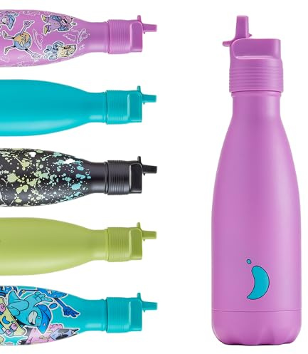 Chilly’s Gourde Enfant - Bouteille Isotherme en Inox, Réutilisable pour Boissons Chaudes et Froides - Étanche, Sans Condensation - 350 ml - Berry