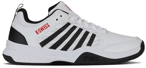 K-Swiss Men's Court Express 2 Tennis Shoe, White/Black/Mars Red, 10.5 M