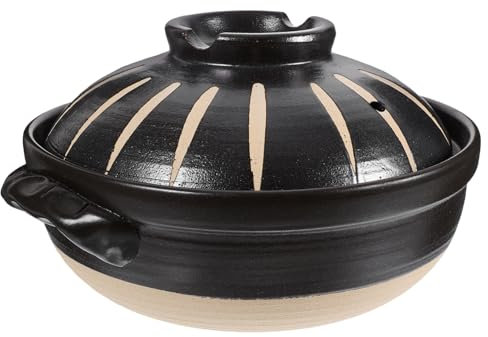 OFFSCH Keramik Schmortopf Mit Deckel Hitzebeständiger Ergonomischer Suppentopf Für Zuhause Gleichmäßige Wärmeverteilung Multifunktionaler Kochtopf Für Porridge Und Desserts Schwarz