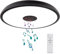 Lámpara LED de Techo para Baño con Mando a Distancia, IP65, Diámetro de 28cm, Luz Regulable con Altavoz Bluetooth, Lámpara de Baño Impermeable con Adaptador de Rosca E27, Lámpara de Techo Negra para
