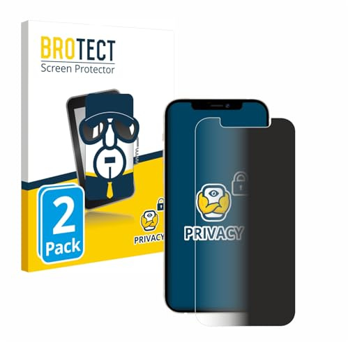 BROTECT Blickschutzfolie für Apple iPhone 12 | 2 Stück Anti-Spy Displayschutz Made in Germany Smartphones und Handys Privacy Screen Protector Blaulichtfilter Klare Folie