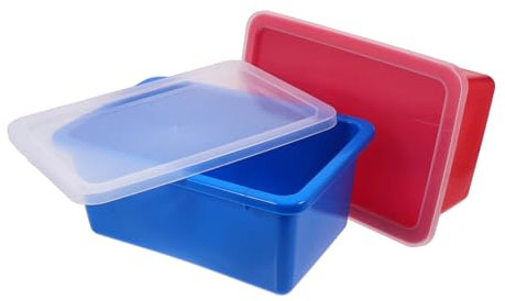 BUGUUYO 2stücke Aufbewahrungsboxen Aus Kunststoff Mit Deckel Stapelbar Für Spielzeug Und Kleidung Robust Und Langlebig Für Zuhause Und Klassenzimmer