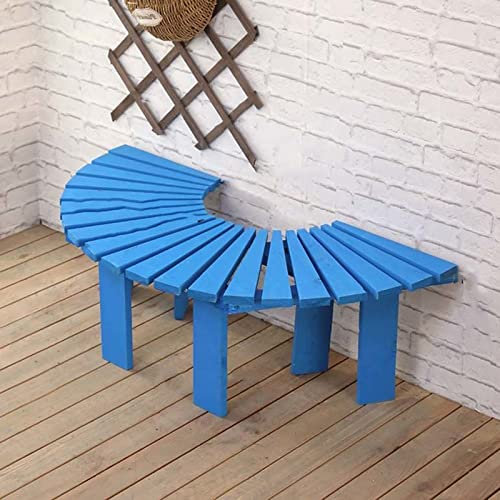 Massivholz Halbrunde Baumbank für den Garten Gebogene Blumenbank Gartenmöbel Terrassenbereich Gartensitz Balkon Blumenständer