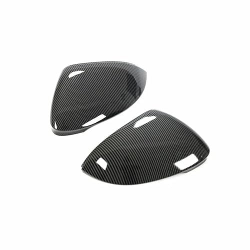 Compatible With VW For Golf 8 MK8 R For GTI For RLine W/Lane Assist 2020 2021 2022 Carbon Fiber Pattern Look Side For Wing Rear View Mirror Cover Case Cap Side Wing Mirror Casing(Black Carbon)