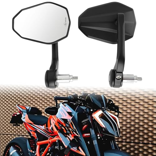 DREAMIZER Rétroviseurs de Motos Homologués E9 Universels, Rétroviseurs Arrière de Moto Réglables à 360° 7/8 22mm Compatibles avec Honda Kawasaki Suzuki Yamaha Cruiser Scooter ATV