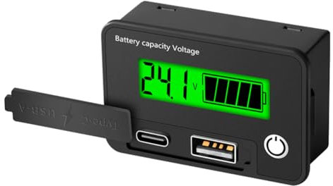 Mavaol Compact Battery Tester, Lithium ion, Lead, Lithium iron Compatible, Adjustable Voltage Detection, Quick USB, for DIY, Home and Work Use (Verde)