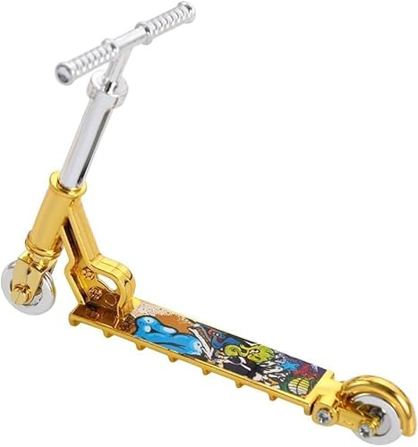 Pchnfei Gold Mini Zweirad Tiny Fingerboard Scooter, Mini Finger Skateboards, Finger Scooter Fingertip Bewegung Skateboard für Fingertraining Finger Skateboards Finger Boards Bikes Kits