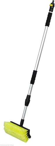 TOP DRIVE IDROSPAZZOLA SPAZZOLONE Lavaggio Pulizia E Cura Camper Camion Auto SUV. TELESCOPICO, ANTIGRAFFI Asta con Tubo AD INNESTO RAPIDO MANICO1.20 ALLUNGHABILE 1.80 Spazzola 27X15 CM (Completo)
