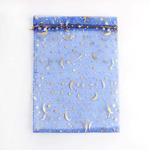 Anevous 30 Stück Organzasäckchen, 9x12cm Geschenkbeutel mit Kordelzug, Stoffbeutel Organzabeutel, Geschenksäckchen, Hochzeit Säckchen für Hochzeit Festivalparty Bonbonsbeutel Schmuckbeutel,Blau A