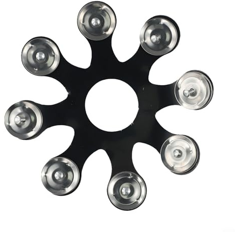 Trommel aus Legierung für Becken mit Edelstahl-Schellen, perfekt für Hi Hats und Crash-Sets (schwarz)