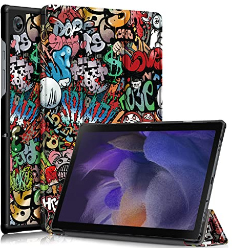 VANASS Custodia per Samsung Galaxy Tab A8 SM-X205, SM-X200 da 10,5 pollici, supporto sottile in pelle PU, protezione multi-angolo, cover posteriore rigida in TPU con accensione e spegnimento