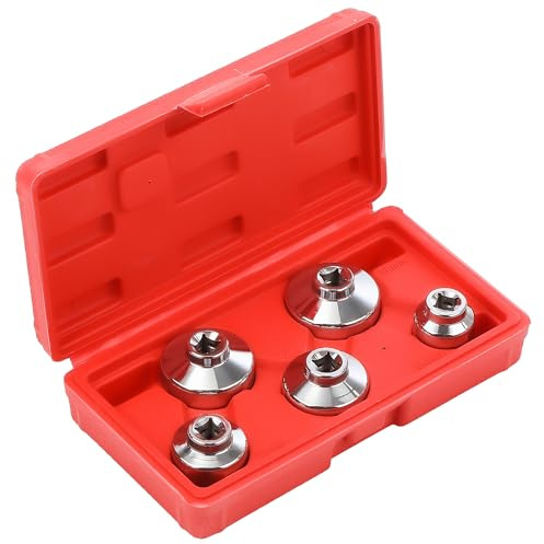 GEARCELL Oil Filter Socket Set 5pc 3/8in CR-V 6 Point 24-38mm Wrench