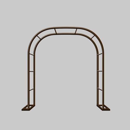 Arche de jardin en métal pour plantes grimpantes de 80 à 350 cm de large, treillage extérieur, pergola de mariage, tonnelle ronde solide, structure en acier marron (L 200 x l 40 x H 230 cm)