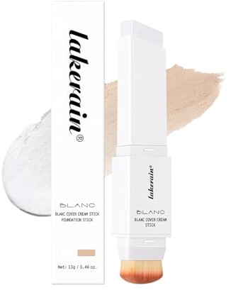 Color Changing Cream Foundation Stick with Makeup Brush – Lightweight Full Coverage, Hydrating & Long-Lasting Base Makeup for Natural Finish (#2 Light)