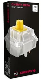 Cherry MX2A RGB Honey Switch Kit, 36 Interruptores para Teclado Mecánico, para Bricolaje, Hot Swap o Teclado Gaming, Interruptor Táctil Sin Clic, Sweet & Silent