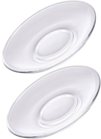 DECORNIJIA Set 2 Piattini in Vetro Trasparente 85X85 CM Sottobicchieri Rotondi per Tazze da Tè Multiuso per Casa Bar e Ristorante Protezione Superficie e Decorazione Riutilizzabile