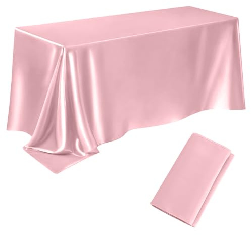 deegbbyi Nappe Rectangulaire, 145 x 200cm Nappe Rectangulaire Anti Tache, Nappes en Polyester Résistante, Pas Facile à décolorer Et à Déformer, pour Salon, Salle à Manger, Camping Et Jardin (Rose)