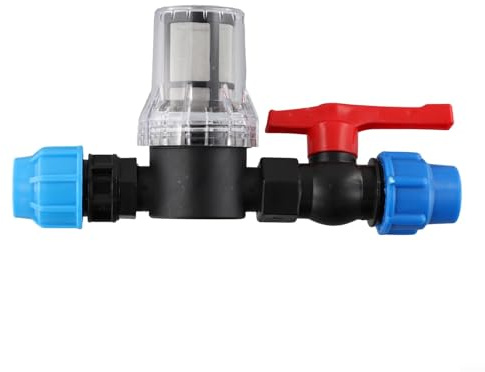 Glewi Filtre d'irrigation goutte à goutte en plastique, filtre à eau à connexion rapide 20/25/32 mm, pour systèmes d'égouttement de jardin, maille en acier inoxydable 80 mailles (25 mm)