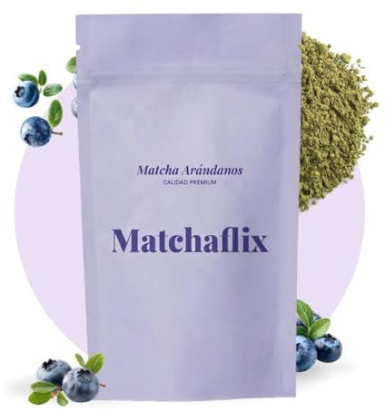 Matchaflix | Té Matcha Premium Arándanos | Energía sin ansiedad | Té en Polvo | Matcha en Polvo | 100g | Doypack (Doypack)