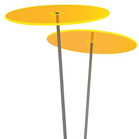 Cazador-del-sol ® - das Original | Duo - Medio | 2 Stück | Sonnenfänger gelb | Durchmesser 15 cm | Höhe 120 cm
