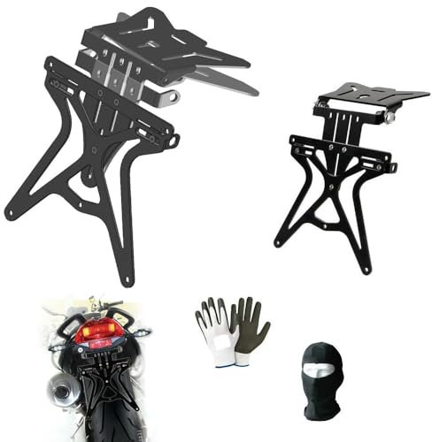 COMPATIBILE CON KTM 390 DUKE ABS PORTATARGA REGOLABILE PER MOTO LAMPA AERO-X 90146 SUPPORTO TARGA OMOLOGATO UNIVERSALE NON SPECIFICO NERO 270X190X35MM