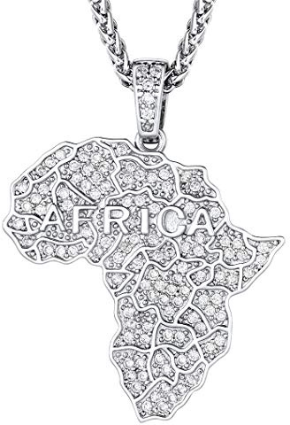 Richsteel Bling Afrika Karte Anhänger Betende Hände anhänger Dollar Anhänger Gewehr Anhänger mit Geschenkebox für Hip pop
