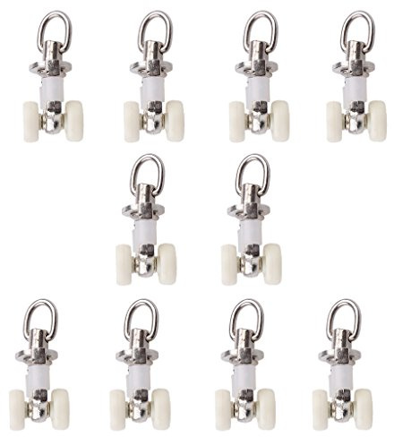 F Fityle 20x Planeurs de Rideau Plastique à roulettes Transporteurs Rail Coulissant Glider 26mm