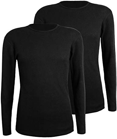Comfneat Herren 2-Pack Waffle Knit Unterhemden, Schwarz, XXL