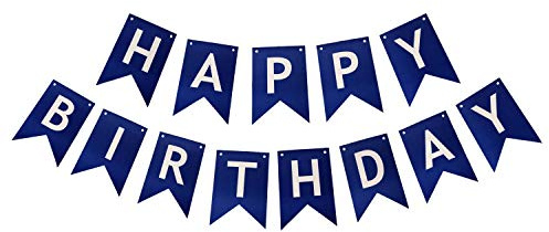 Blue Happy Birthday Banner Birthday Banner Decoration DIY Party Decoration