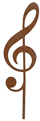 MM Steel Styles Edelrost Notenschlüssel Beetstecker-einfach einsteckbare Rostdeko aus hochwertigem Cortenstahl für Garten, Terrasse-Gartendeko rost