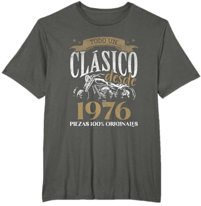 Nacido en 1976 - 48 Años Cumpleaños Moto Biker Hombre Motero Camiseta