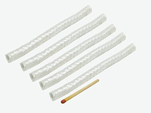 Glasfaserdocht für Öllampe – Pack á 5 Stück – Ersatzdocht/Öllampendocht/Docht für Gartenfackel – ~7mm Ø – 11,5cm lang – Hanna's Laden