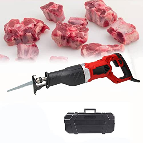 DINGFAN Sega a Gattuccio 900W/1300W, Sega Ossa Elettrica da Macellaio, Segaossa da Palmare per Casa Commerciale, per Tagliare Le Ossa Congelare la Carne (Color : Rosso, Power : 1300W)