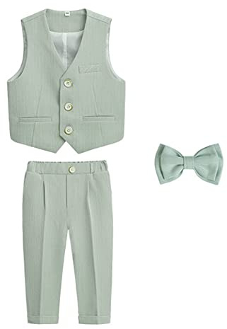 Completo da Bambino 4/5/6 Pezzi Eleganti Abiti da Cerimonia Gentleman Smoking da Ragazzo Abito Formale Doppiopetto da Battesimo Bambini e Ragazzi Gentiluomo Vestito per Matrimonio Festa 2-3 anni