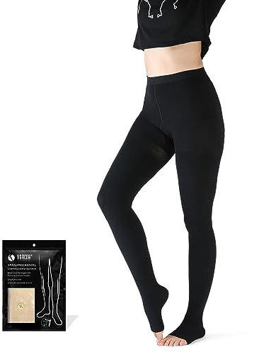 VARCOH Compression Socks for Women,Tights for Men & Women, Compression Stocking Best for DVT, Maternity, Pregnancy, Varicose Veins, Relief Shin Splints, Edema (L,Black)