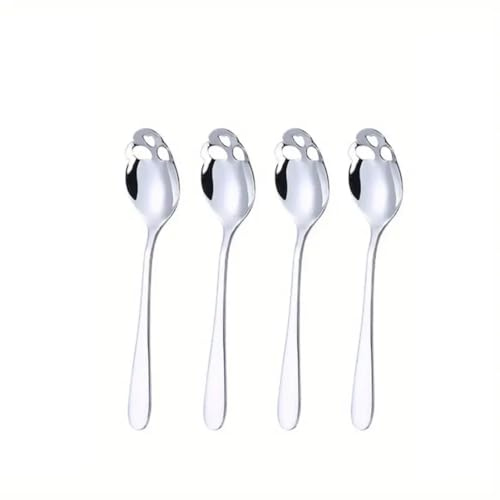 Ro Rox Cuillère à thé crâne Ustensiles de Cuisine Gothiques Fête d'halloween, Argenté, 4pc