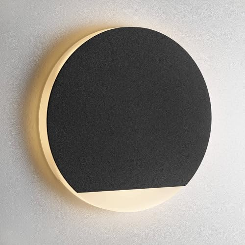 lambado® Treppenlicht mit Bewegungsmelder in schwarz rund - LED Stufenbeleuchtung mit 230V 1,5W für Ambiente & Sicherheit im Dunkeln