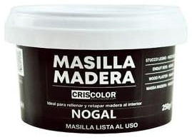 Masilla de relleno para madera, Pasta para tapar grietas,Repración de fiscuras, agujeros en muebles para interior. Lista para usar. Calidad profesional 250g, Nogal