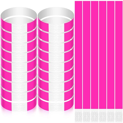 Harrycle 600 Piezas Pulseras Festivas Pulseras de Entrada Impermeables Banda de Muñeca de Evento Ligeras Papier Kontrollbänder für Veranstaltungen para Fiestas Discotecas Parques Acuáticos(Rosa)