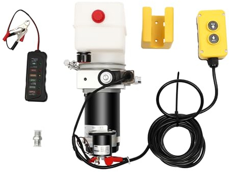 Elektrische Hydraulikpumpe 2850rpm,Hydraulikaggregat Einzeln Wirkender Magnetbetrieb, Mit Fernbedienung, 1.5 L, Hydraulische Stromversorgung FüR Kipplaster, Entladung, Kranheben
