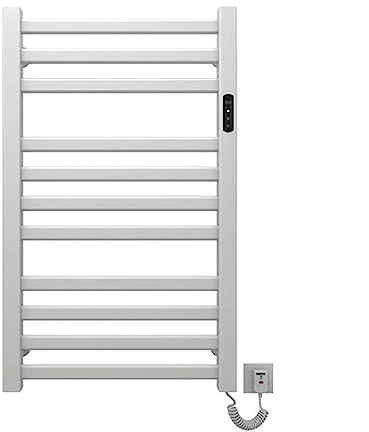 JUVELIO Heated Towel Rail, Digital Display Towel Warmer 350W Radiator Towel Rail Electric Towel Rail with Timer, WiFi, 11 Bar Electric Towel Radiator 90 * 55 * 10Cm Bathroom Radiators