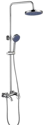 BiaoTeng Ducha de Baño Columna con Grifo Para Bañera Cromado, Monomando Regulable en Altura 3 Funciones Columna de Ducha con Alcachofa, Cromo
