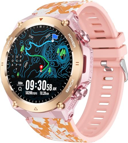 Orologio da polso da uomo e da donna, GPS, orologio militare con bussola, barometro, funzione di telefono, tracker del sonno, fitness, contapassi, orologio sportivo per attività all'aria aperta