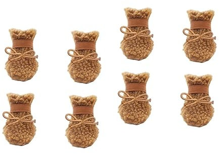 BESPORTBLE 8stücke Winter Hundeschuhe wasserdichte rutschfeste Schnee Boots Für Hunde Bequemes Und Warmes Outdoor-Pfoten-Schutz Für Winteraktivitäten Braun