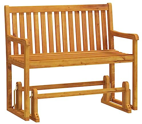 HETFTJN Balkon Sitzbank Balkon Lounge Klein Sitzbank Esszimmer Parkbank - Garten-Schaukelbank 110 cm Massivholz Akazie für Balkon Terrassen Garten Park